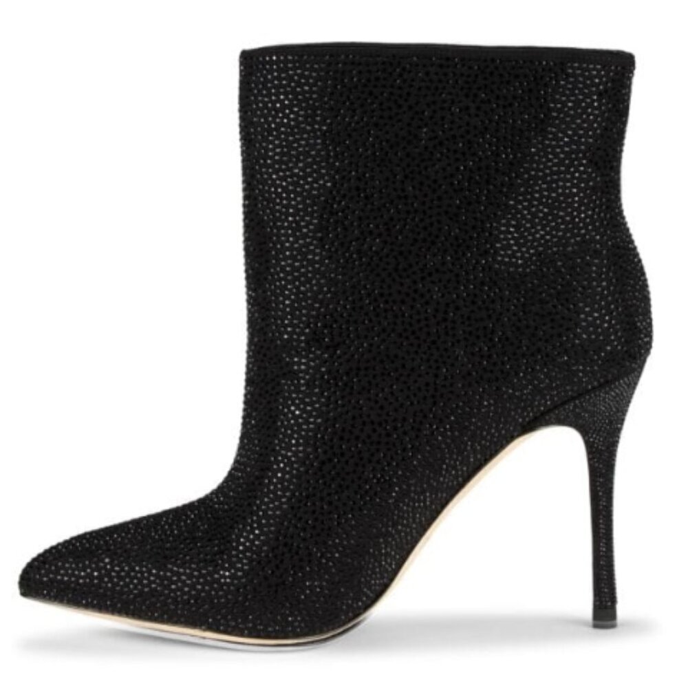 L’AGENCE Mariette II 95MM Pull-On Booties – Black Suede, Size 9.5 NWT